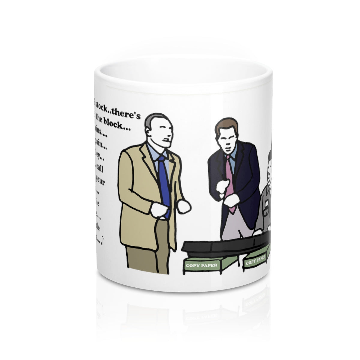Michael Scott Mug and Paper Company Mug and Coaster Set of 4: The People Person's Paper People, Prison Mike, Dwight, Jim,Fun Run Race