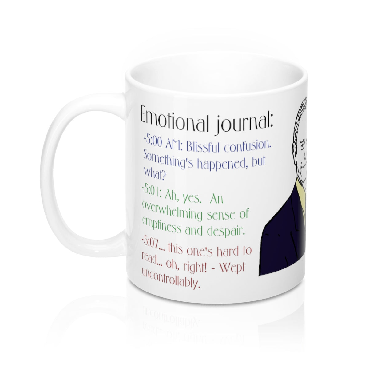 Niles Mug Set of TWO: Niles' Coffee Order and Niles' Emotional Journal, Frasier Fan Set