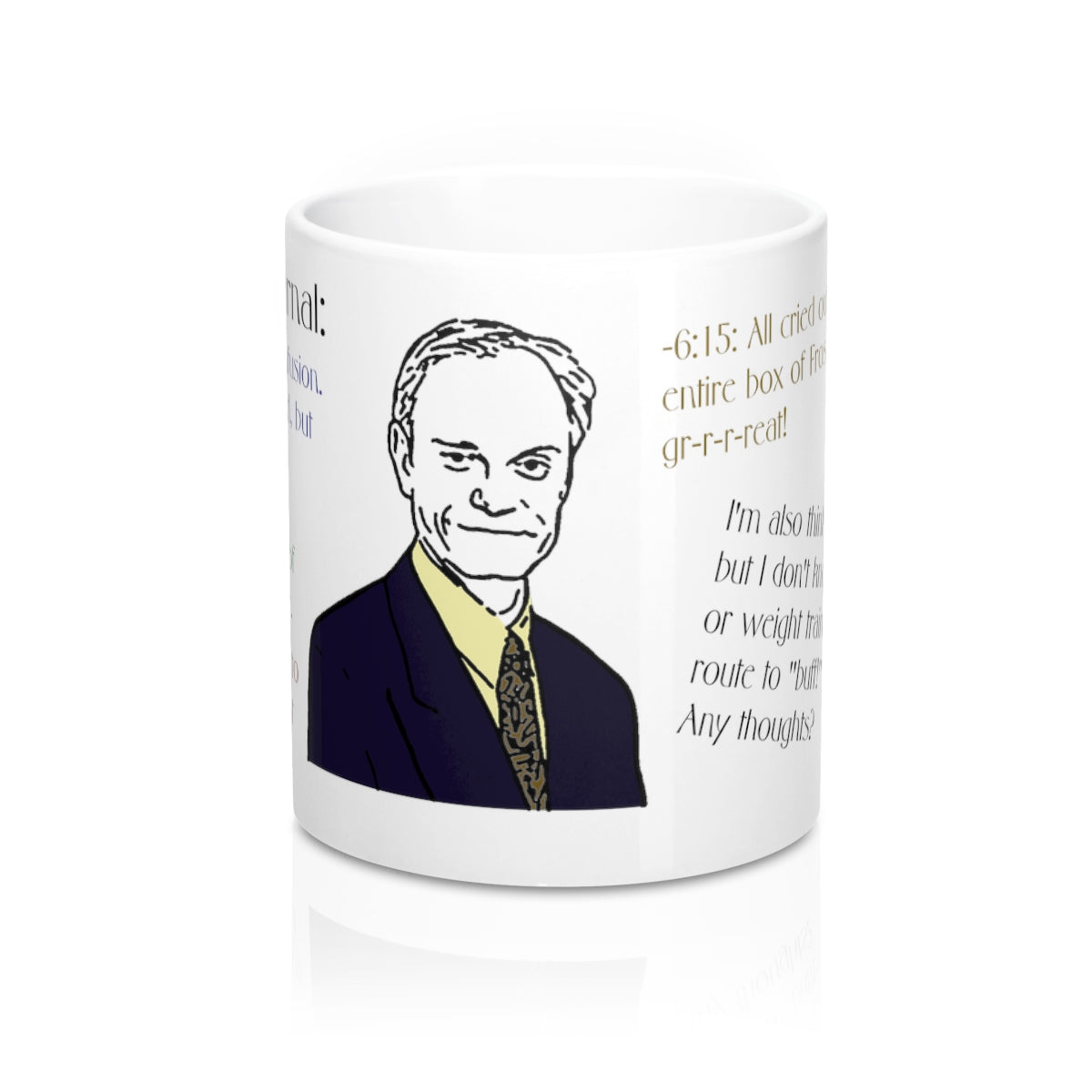 Niles Mug Set of TWO: Niles' Coffee Order and Niles' Emotional Journal, Frasier Fan Set