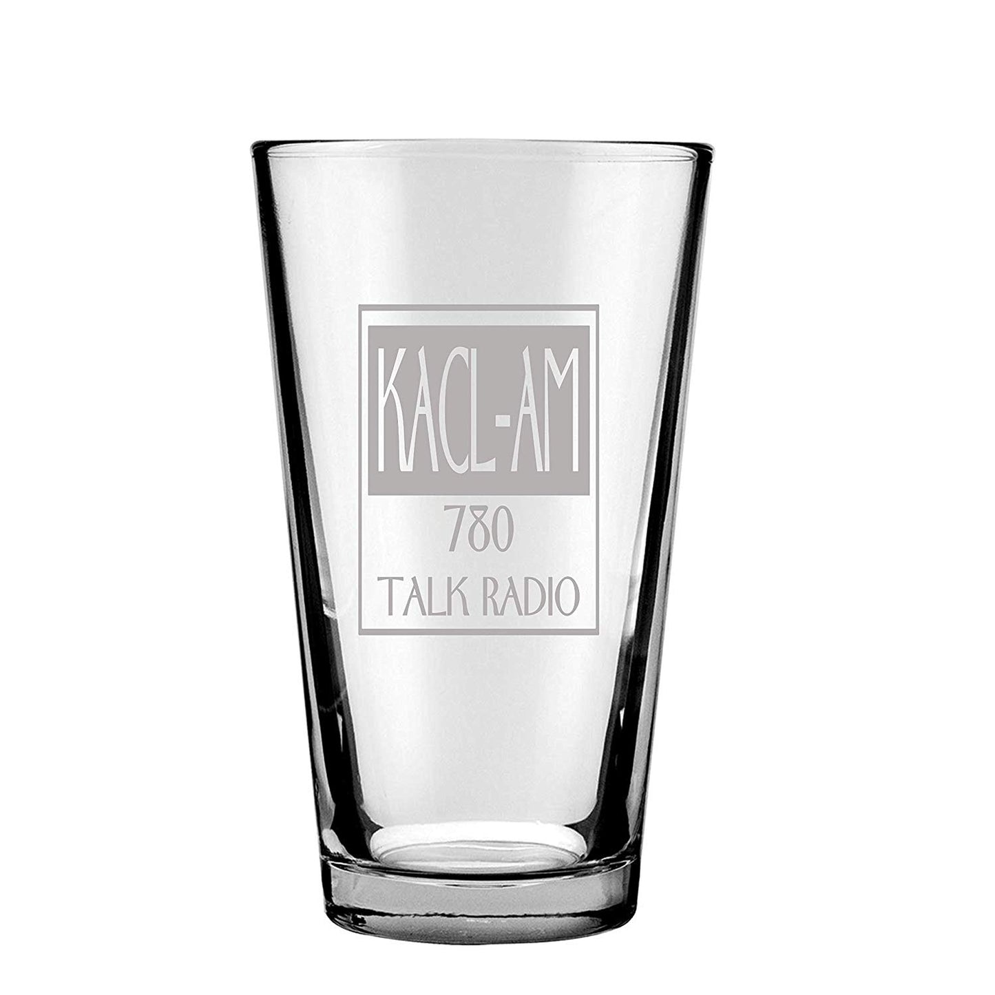 KACL Pint Glass Set of 2 - KACL and I'm Listening with Seattle Skyline, Frasier Fan Gift, Engraved Set of Two 16oz. Drinking Glasses