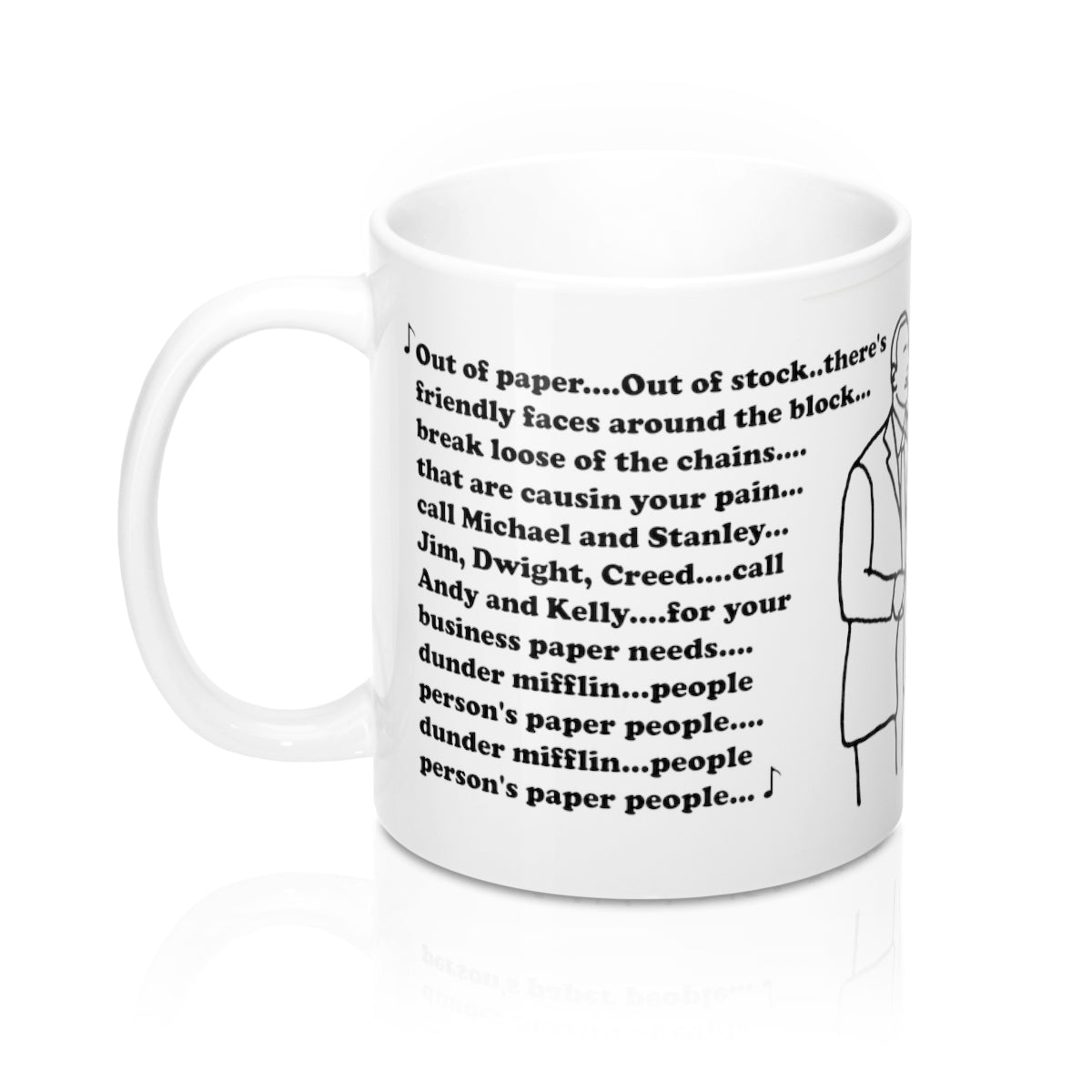 Michael Scott Mug and Paper Company Mug and Coaster Set of 4: The People Person's Paper People, Prison Mike, Dwight, Jim,Fun Run Race