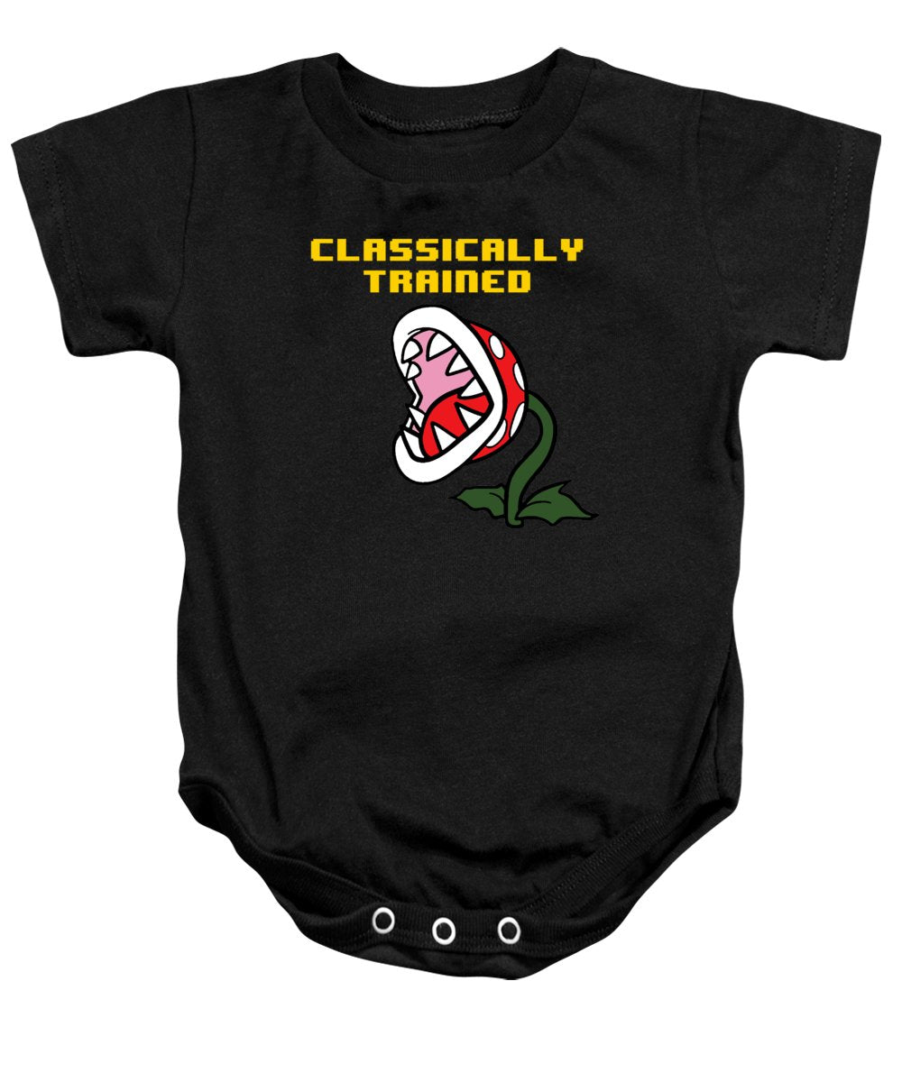 Classically Trained, Classic 8 Bit Entertainment System Characters. Babies From The 80's. - Baby Onesie