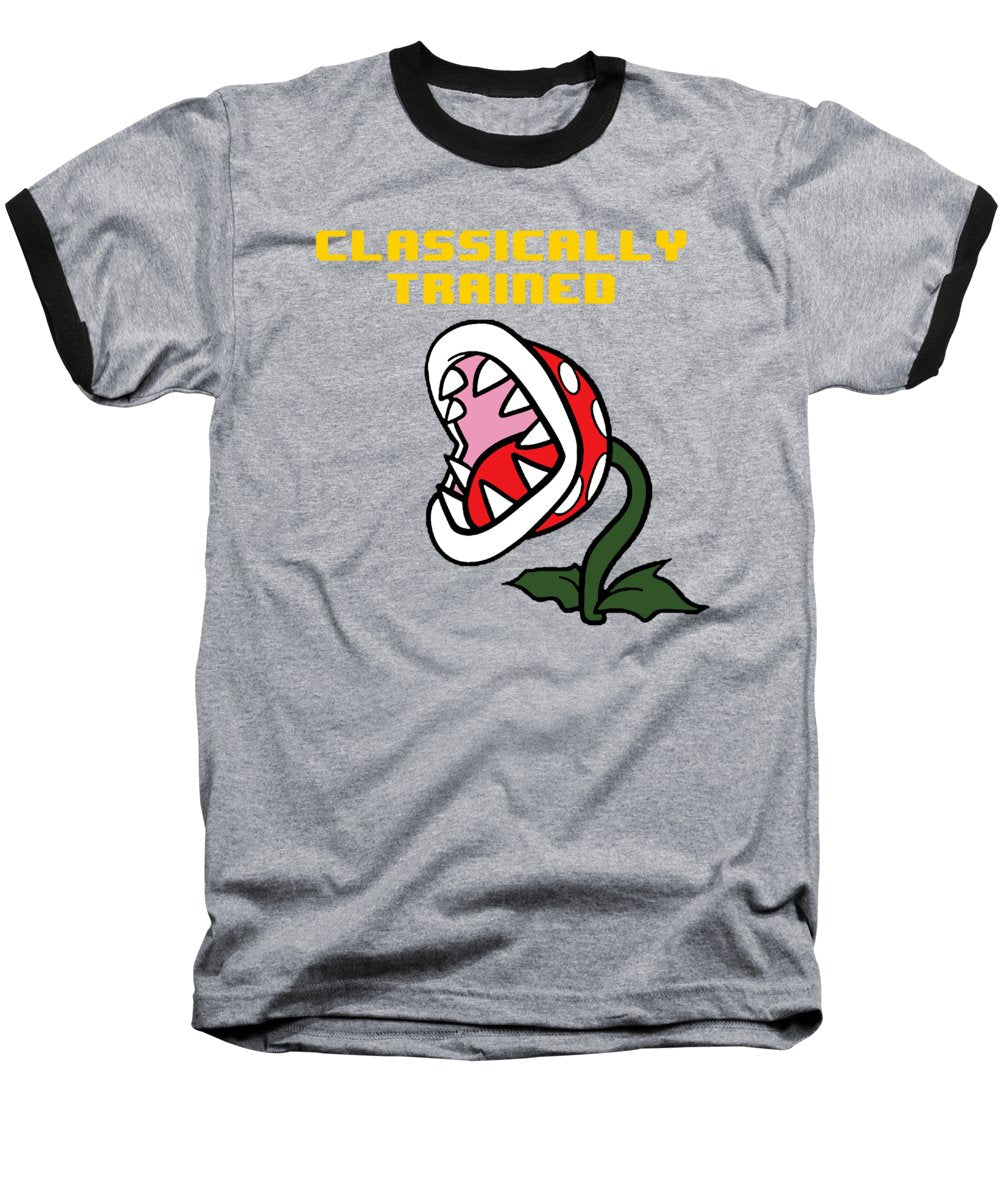 Classically Trained, Classic 8 Bit Entertainment System Characters. Babies From The 80's. - Baseball T-Shirt