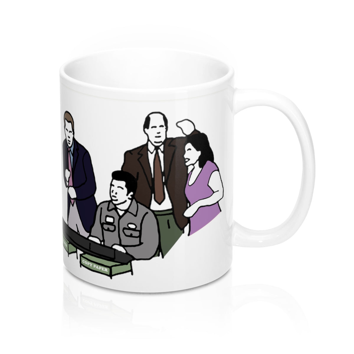 Michael Scott Mug and Paper Company Mug and Coaster Set of 4: The People Person's Paper People, Prison Mike, Dwight, Jim,Fun Run Race