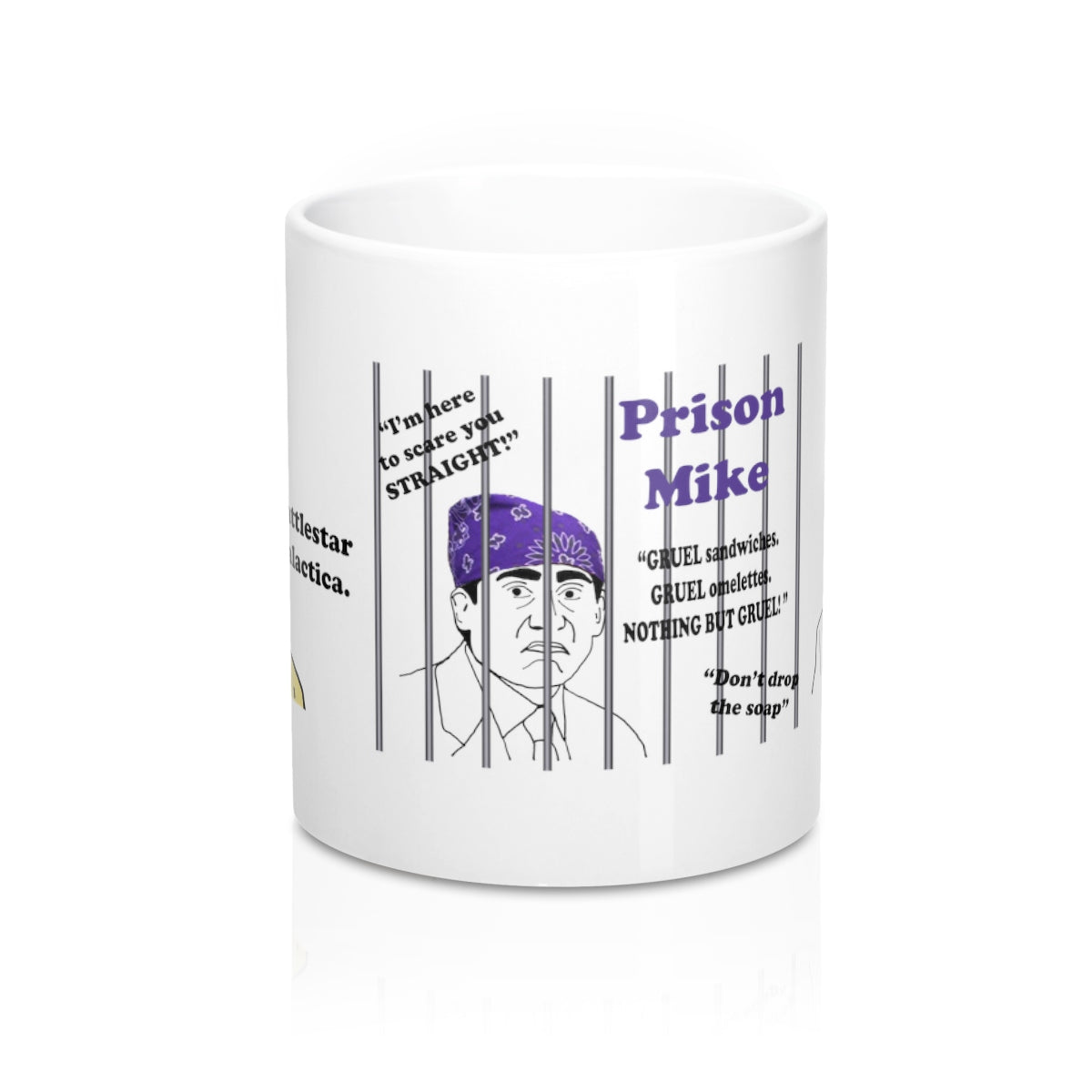 Michael Scott Mug and Paper Company Mug and Coaster Set of 4: The People Person's Paper People, Prison Mike, Dwight, Jim,Fun Run Race