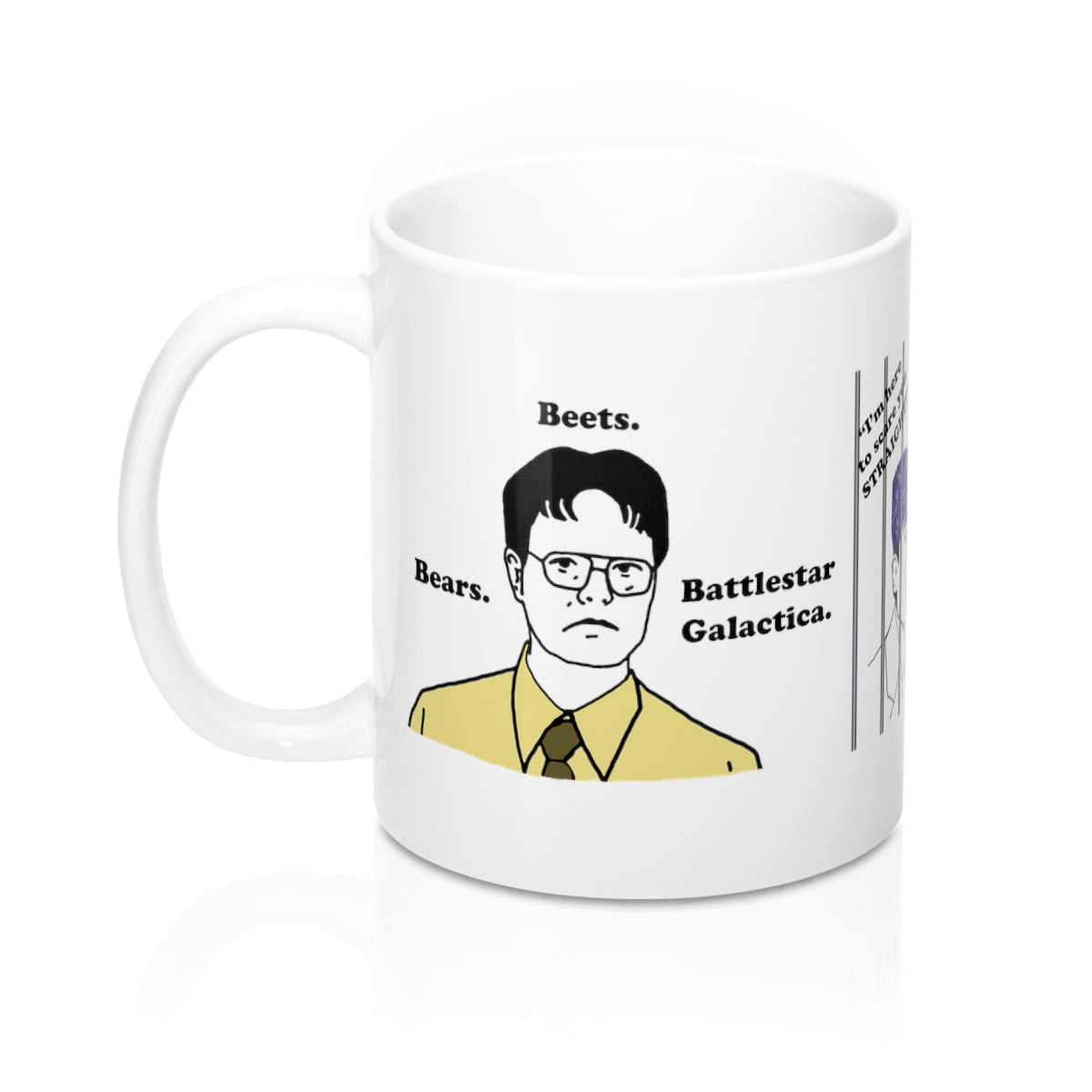 Michael Scott Mug and Paper Company Mug and Coaster Set of 4: The People Person's Paper People, Prison Mike, Dwight, Jim,Fun Run Race