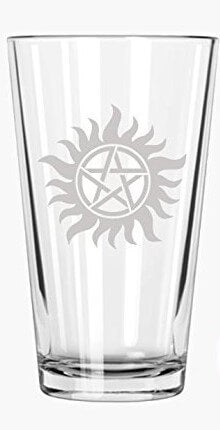 Supernatural: Anti-Possession Symbol - Etched Pint Glass, Clear