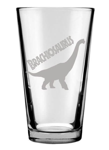 Jurassic Dinosaur Drinking Glass Set of 4 Engraved 16oz. Glasses, Dinosaur Gift for Adults, Dinosaur Housewarming Gift, Dinosaur Parties