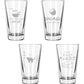 Friends Glasses Set of 4 Engraved 16 Ounce Drinking Glasses, Smelly Cat, Unagi, Pivot, Mmm Soup, Friends Fan Gift