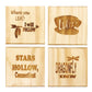 Gilmore Girls Inspired Coasters: Engraved Gift Set of 4, Stars Hollow, Duke's, Where You Lead I Will Follow, Dragonfly Inn