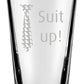 Glassware Set of Four Engraved 16 Ounce Drinking Glasses: Yellow Umbrella, Blue French Horn, Ducky Tie Suit up and Ted's Red Cowboy Boots