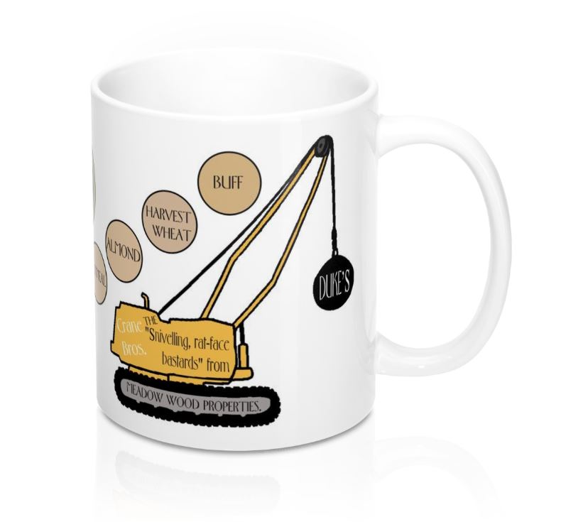 Frasier Mug Set of 2: TWO Different Coffee Mugs - Crane Brothers, Duke's, Caviar and Cork Master, Sherry Niles, Oh Dear God, I'm Listening Seattle Skyline