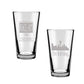 KACL Pint Glass Set of 2 - KACL and I'm Listening with Seattle Skyline, Frasier Fan Gift, Engraved Set of Two 16oz. Drinking Glasses