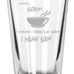 Friends Glasses Set of 4 Engraved 16 Ounce Drinking Glasses, Smelly Cat, Unagi, Pivot, Mmm Soup, Friends Fan Gift