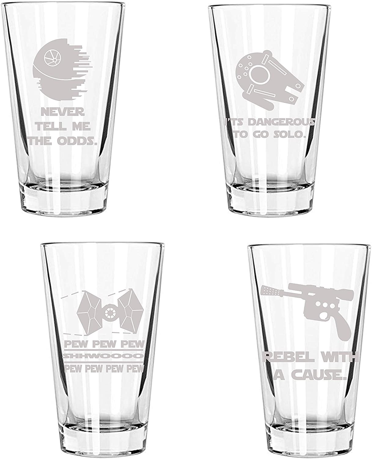 Etched SW Pint Glass Set of 4