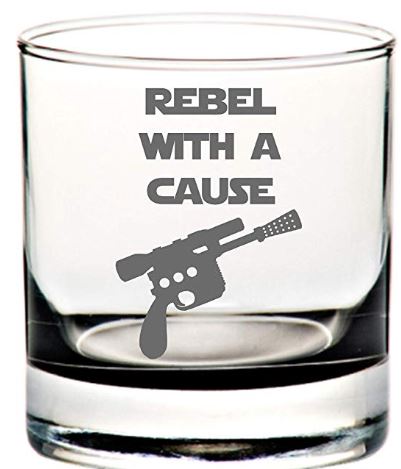 Star Wars Drinking Glass Set of 4 Etched Rocks Whiskey Glasses.