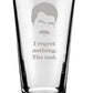 Ron Swanson Drinking Glasses: Parks and Recreation Inspired Engraved Pint Glass Gift Set for Ron Swanson Fan
