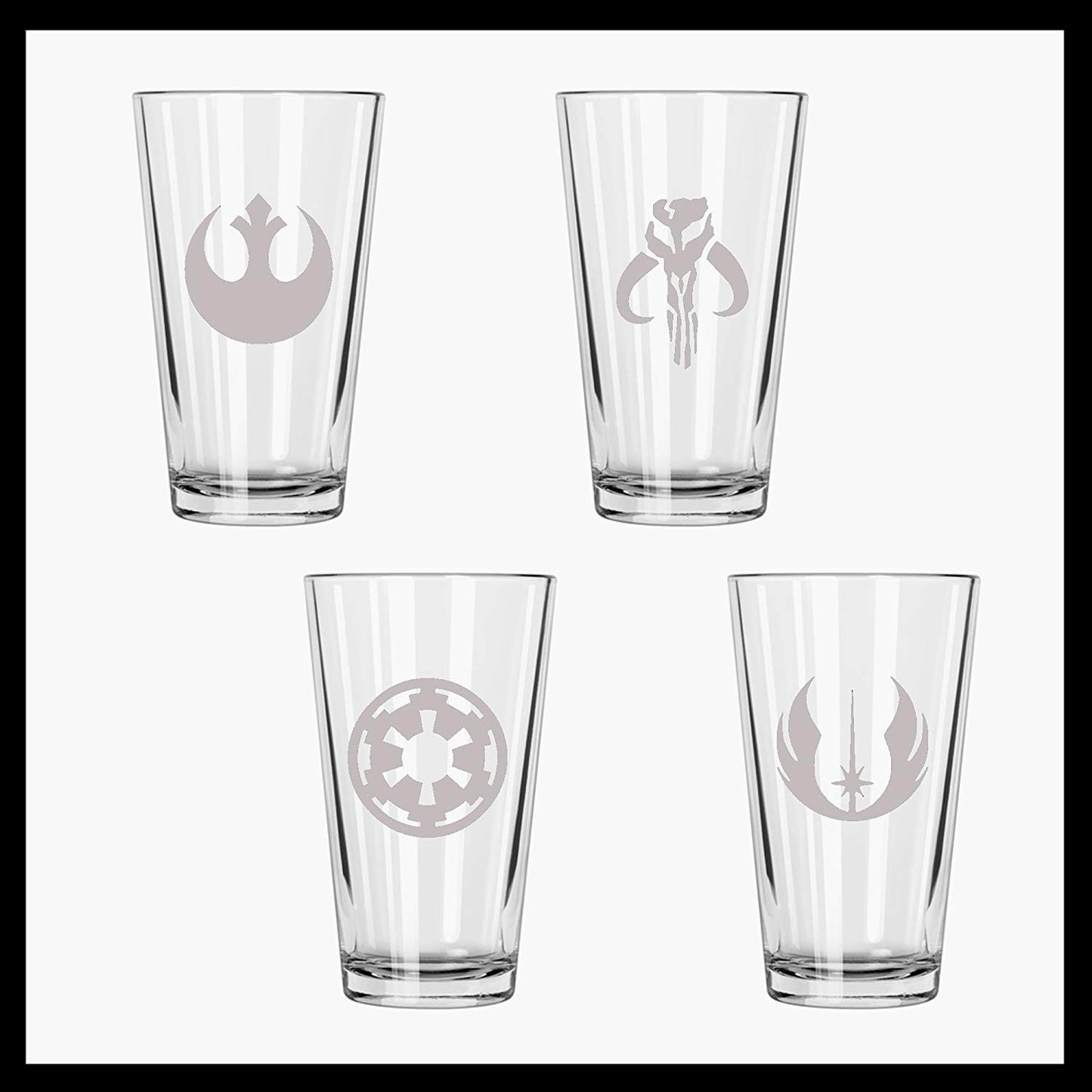 SW Etched Pint Glass Set of FOUR