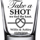 Wedding Shot Glasses Unique Wedding Favors for Guests Bulk Personalized Shot Glasses Wedding Party Take A Shot We Tied The Knot Engraved Diamond Black Finish