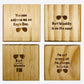 Burt Macklin Coasters: Permanent Engraved Gift Set of 4 Wood Coasters for Parks and Rec Fan, Andy Dwyer