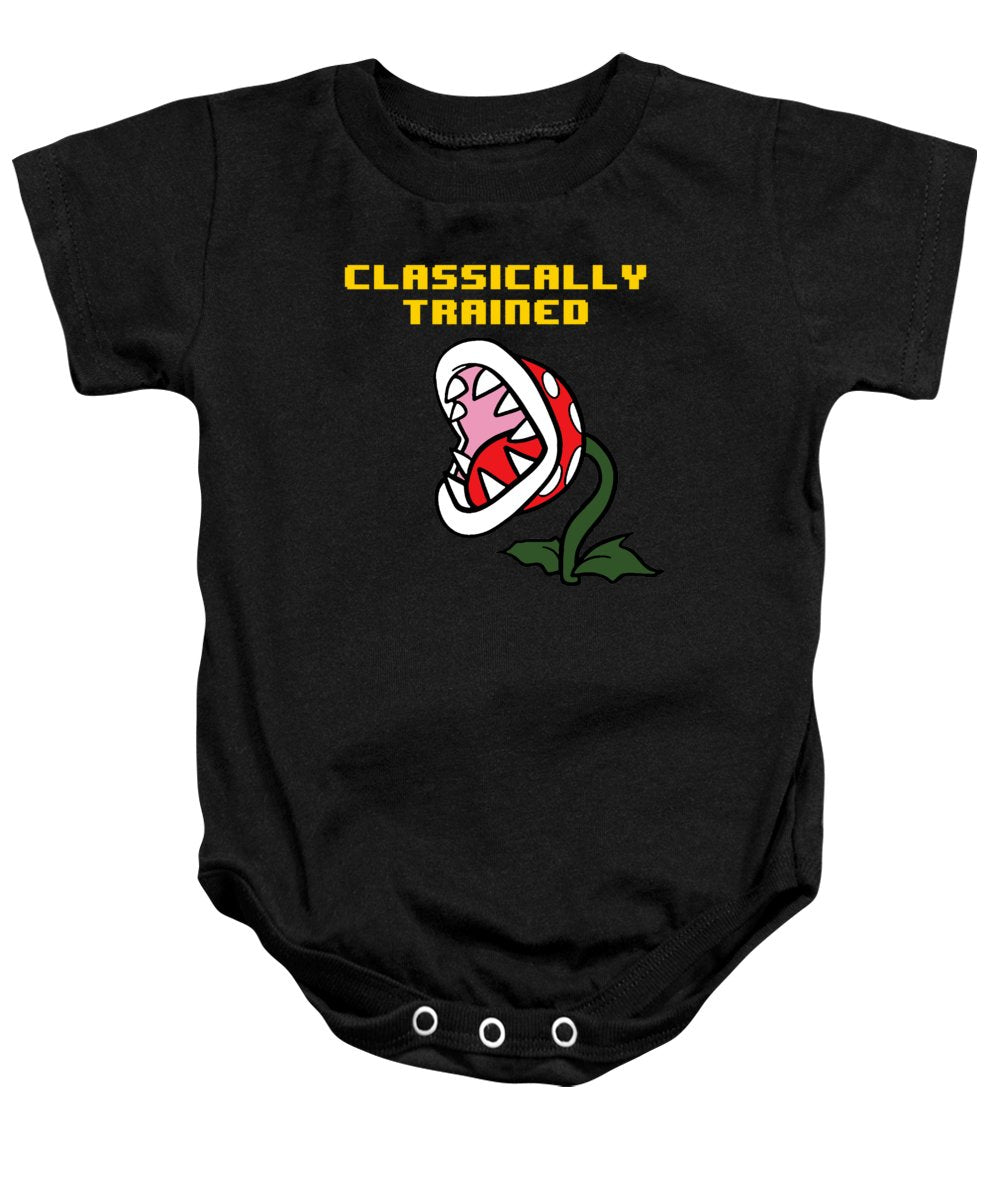 Classically Trained, Classic 8 Bit Entertainment System Characters. Babies From The 80's.  - Baby Onesie