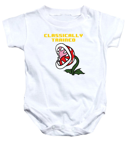 Classically Trained, Classic 8 Bit Entertainment System Characters. Babies From The 80's.  - Baby Onesie
