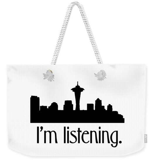 I'm Listening.  From Kacl In Seattle, Dr. Crane Is Here To Help.  - Weekender Tote Bag