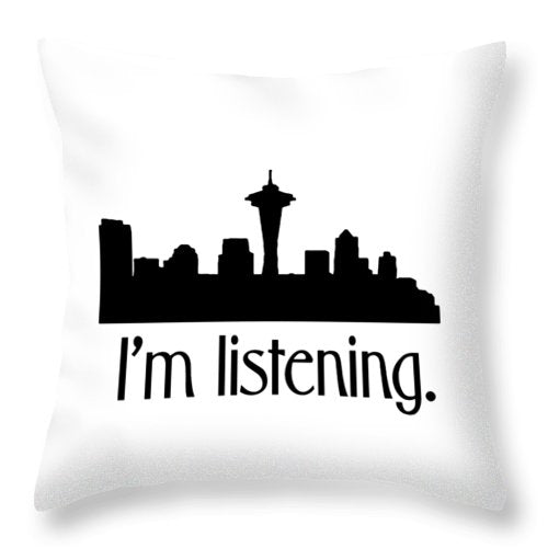 I'm Listening.  From Kacl In Seattle, Dr. Crane Is Here To Help.  - Throw Pillow