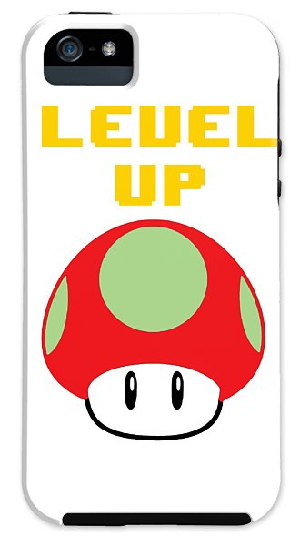 Level Up Mushroom, Classic 8 Bit Entertainment System Characters. Babies From The 80's.  - Phone Case