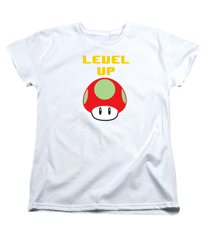 Level Up Mushroom, Classic 8 Bit Entertainment System Characters. Babies From The 80's.  - Women's T-Shirt (Standard Fit)