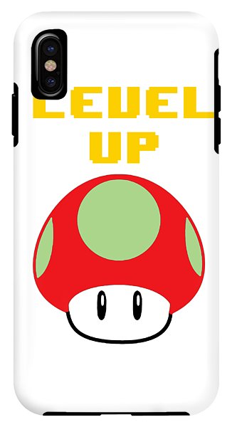 Level Up Mushroom, Classic 8 Bit Entertainment System Characters. Babies From The 80's.  - Phone Case