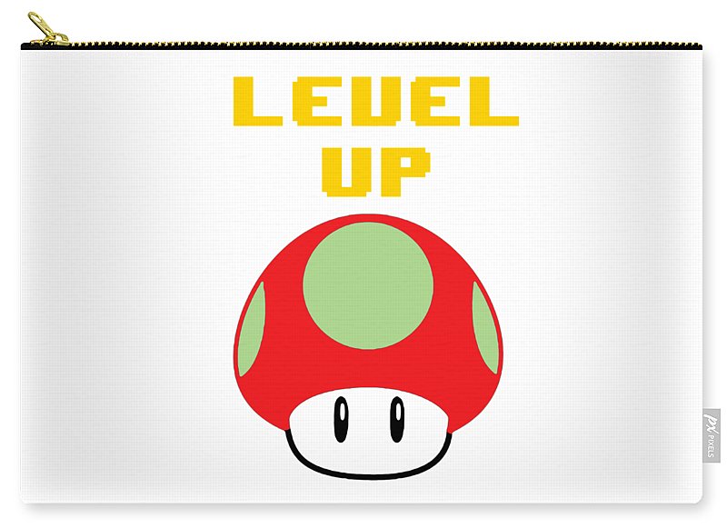 Level Up Mushroom, Classic 8 Bit Entertainment System Characters. Babies From The 80's.  - Carry-All Pouch