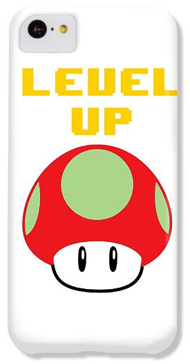 Level Up Mushroom, Classic 8 Bit Entertainment System Characters. Babies From The 80's.  - Phone Case