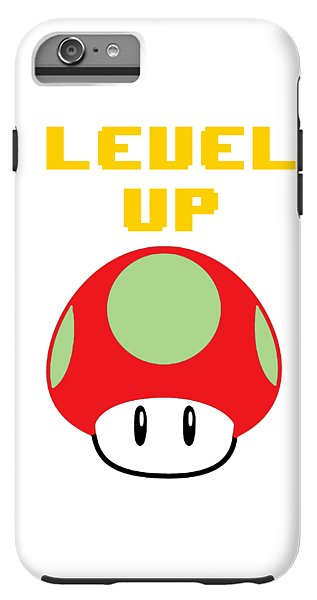 Level Up Mushroom, Classic 8 Bit Entertainment System Characters. Babies From The 80's.  - Phone Case