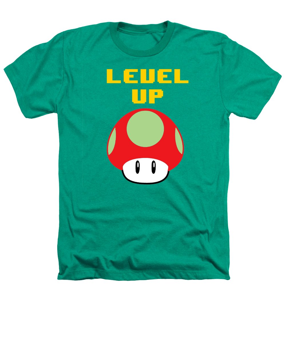 Level Up Mushroom, Classic 8 Bit Entertainment System Characters. Babies From The 80's.  - Heathers T-Shirt