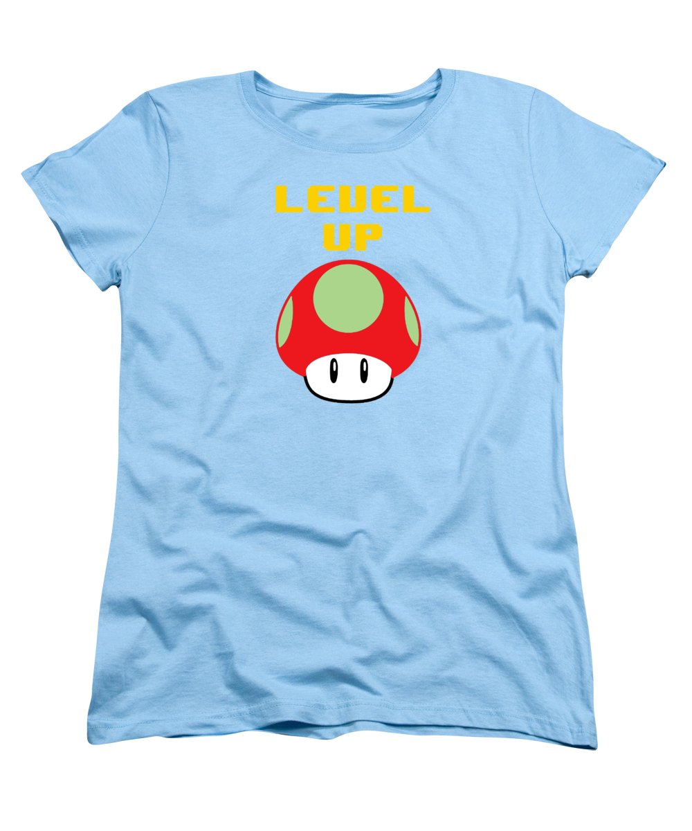 Level Up Mushroom, Classic 8 Bit Entertainment System Characters. Babies From The 80's.  - Women's T-Shirt (Standard Fit)