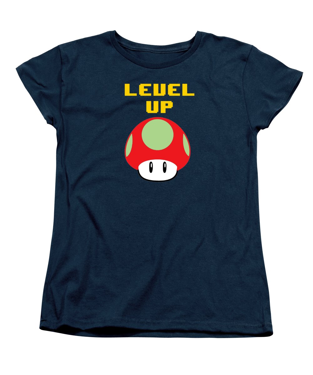 Level Up Mushroom, Classic 8 Bit Entertainment System Characters. Babies From The 80's.  - Women's T-Shirt (Standard Fit)