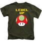 Level Up Mushroom, Classic 8 Bit Entertainment System Characters. Babies From The 80's.  - Kids T-Shirt