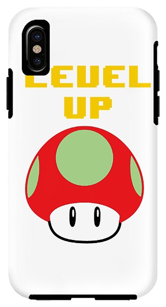 Level Up Mushroom, Classic 8 Bit Entertainment System Characters. Babies From The 80's.  - Phone Case