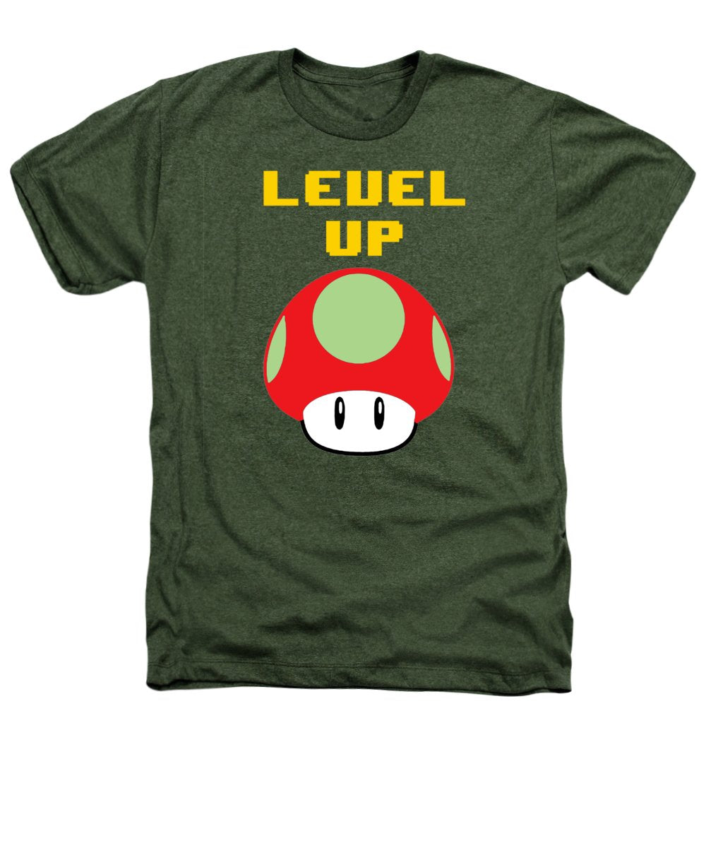 Level Up Mushroom, Classic 8 Bit Entertainment System Characters. Babies From The 80's.  - Heathers T-Shirt