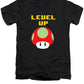 Level Up Mushroom, Classic 8 Bit Entertainment System Characters. Babies From The 80's.  - Men's V-Neck T-Shirt