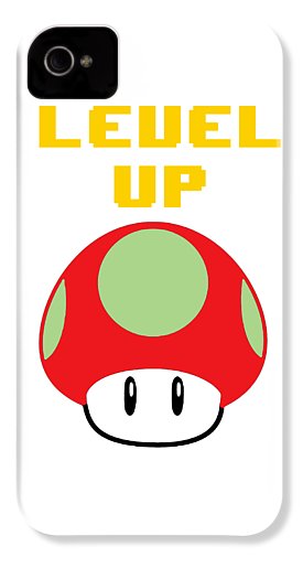 Level Up Mushroom, Classic 8 Bit Entertainment System Characters. Babies From The 80's.  - Phone Case