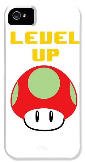 Level Up Mushroom, Classic 8 Bit Entertainment System Characters. Babies From The 80's.  - Phone Case