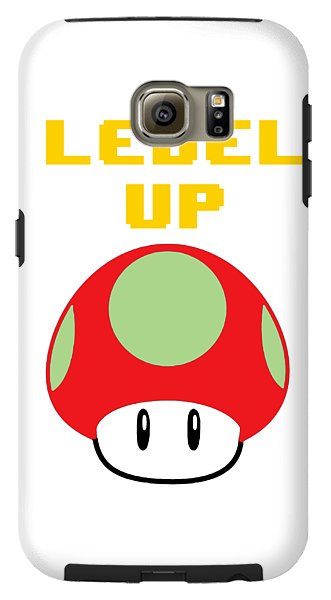 Level Up Mushroom, Classic 8 Bit Entertainment System Characters. Babies From The 80's.  - Phone Case