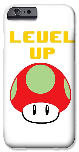 Level Up Mushroom, Classic 8 Bit Entertainment System Characters. Babies From The 80's.  - Phone Case