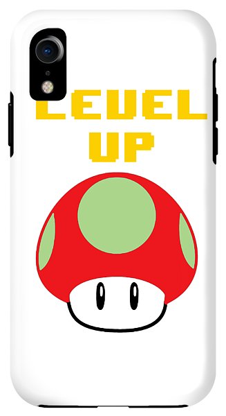 Level Up Mushroom, Classic 8 Bit Entertainment System Characters. Babies From The 80's.  - Phone Case