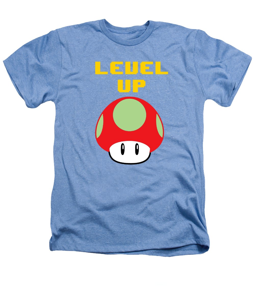 Level Up Mushroom, Classic 8 Bit Entertainment System Characters. Babies From The 80's.  - Heathers T-Shirt