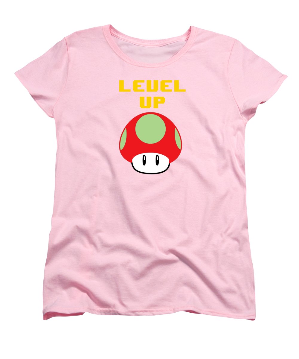 Level Up Mushroom, Classic 8 Bit Entertainment System Characters. Babies From The 80's.  - Women's T-Shirt (Standard Fit)