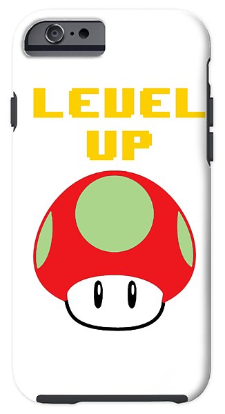 Level Up Mushroom, Classic 8 Bit Entertainment System Characters. Babies From The 80's.  - Phone Case