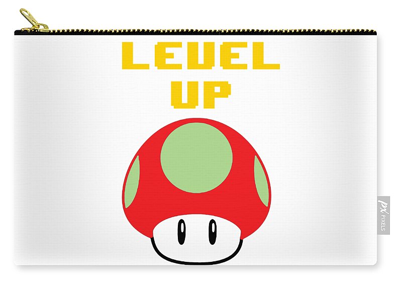 Level Up Mushroom, Classic 8 Bit Entertainment System Characters. Babies From The 80's.  - Carry-All Pouch